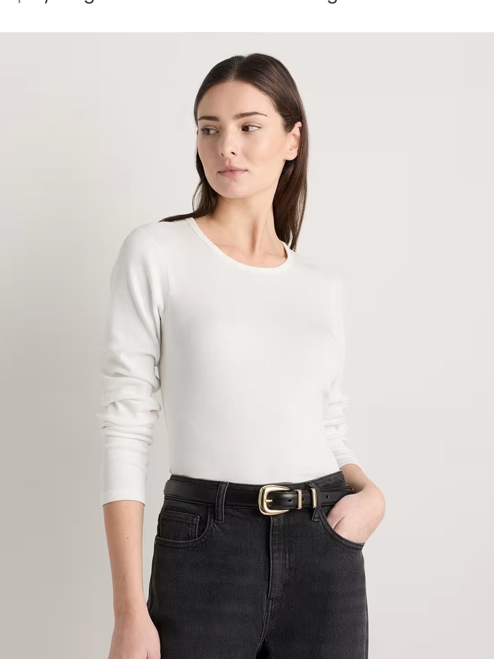 Quince Womens Organic Cotton Micro Rib Long Sleeve NEW